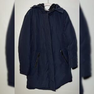 Sam Edelman blue faux fur lined hood parka jacket